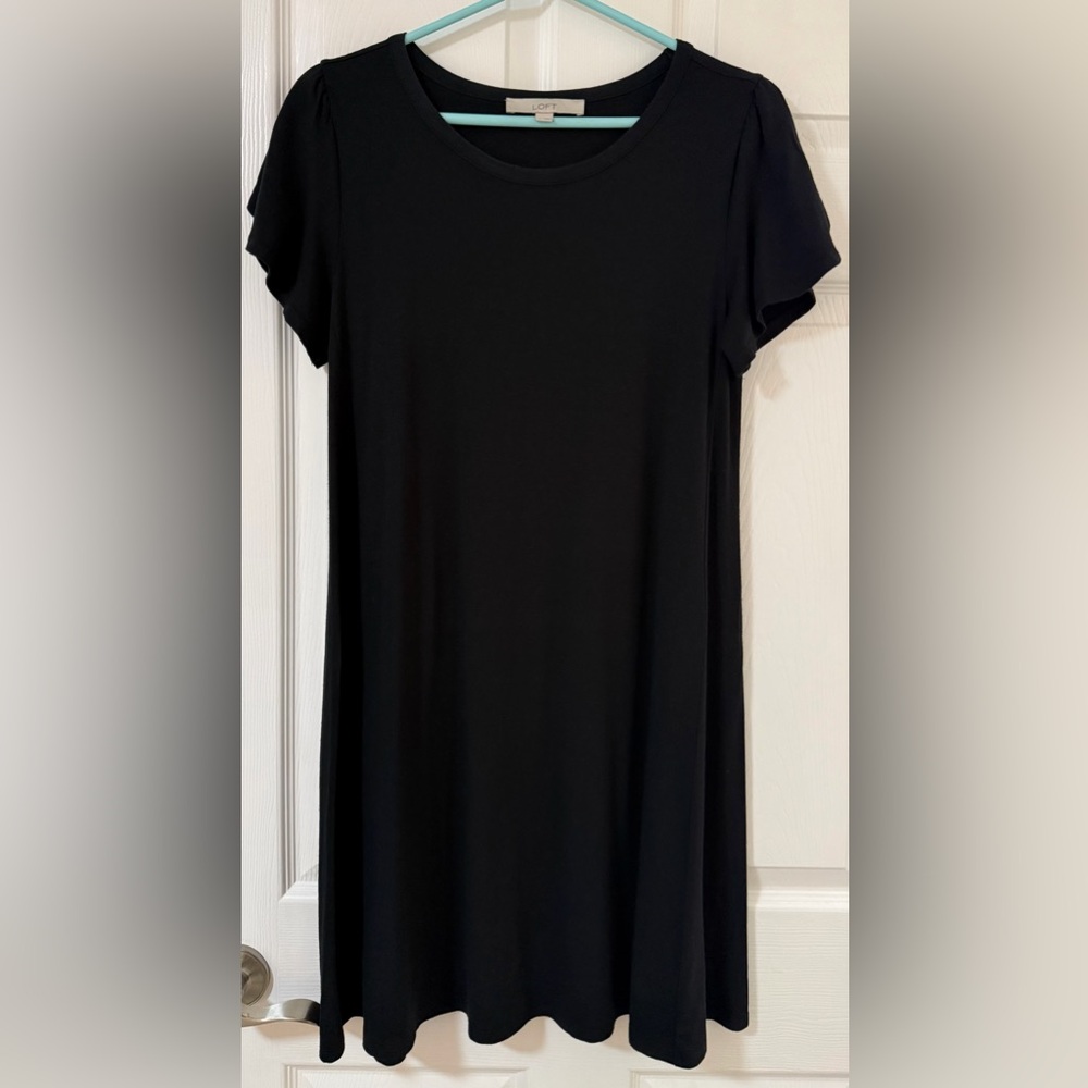LOFT Classic Black Swing Dress